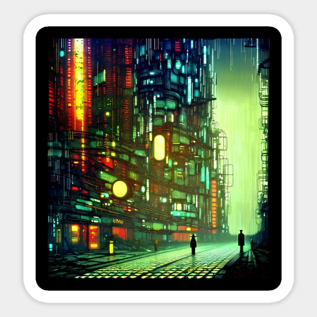 Abstract Cityscape Sticker by Trip Tank